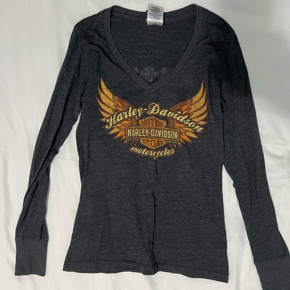 Harley-Davidson Women's Charcoal Long Sleeve Tee